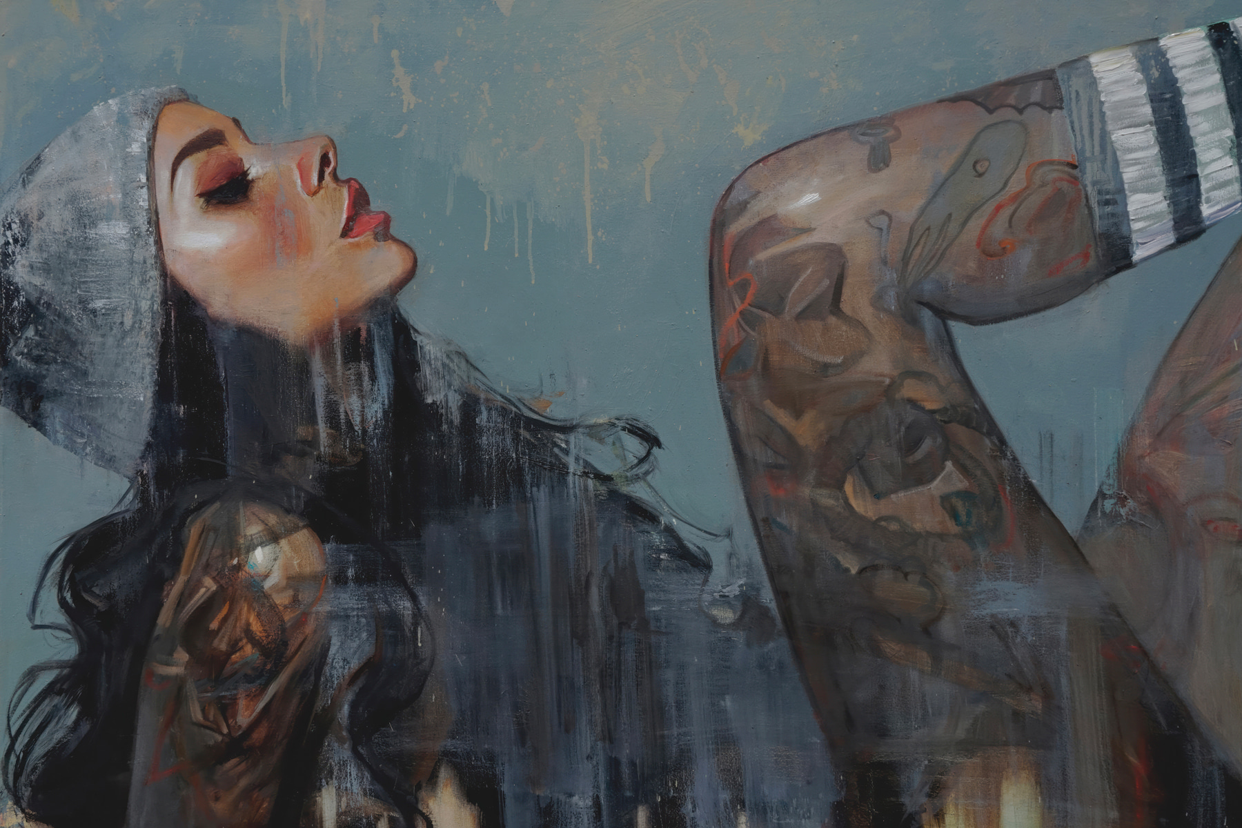 A woman with tattoos on her arm