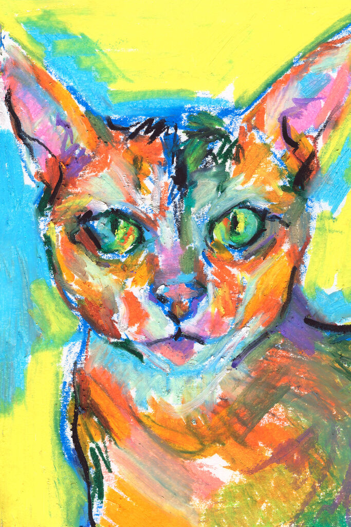A painting of a cat A painting of a cat