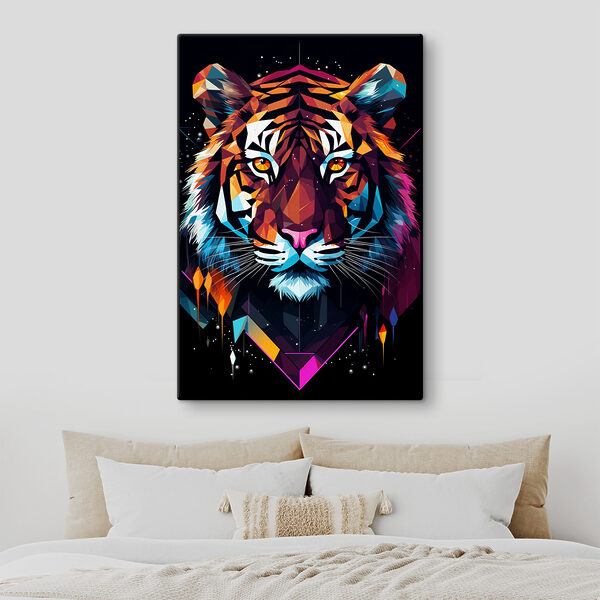 A colorful tiger with white whiskers