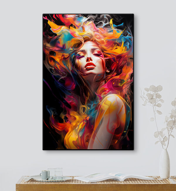 A woman with colorful hair