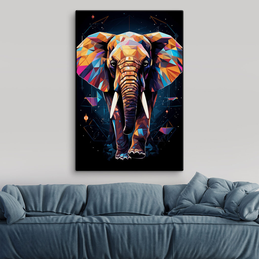 An elephant with a colorful face An elephant with a colorful face