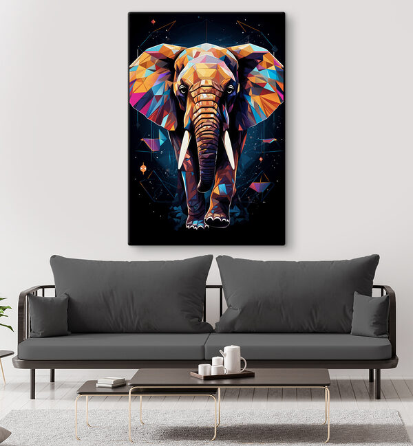 An elephant with a colorful face An elephant with a colorful face