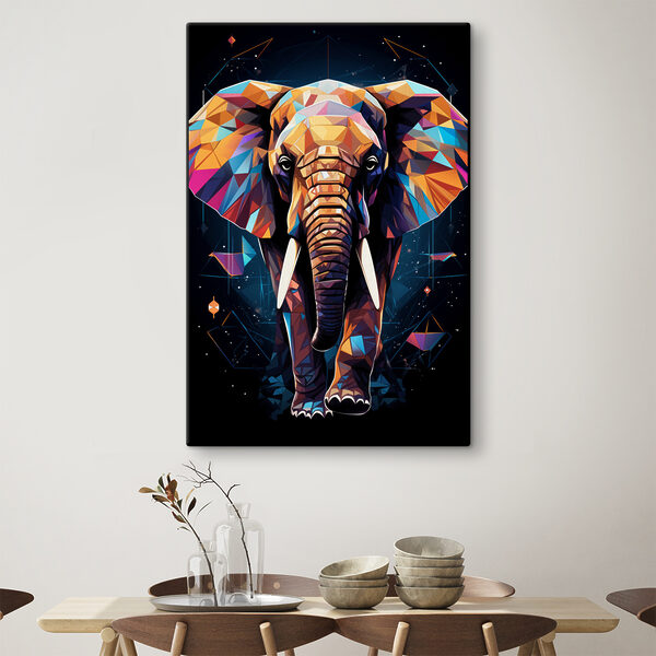 An elephant with a colorful face An elephant with a colorful face