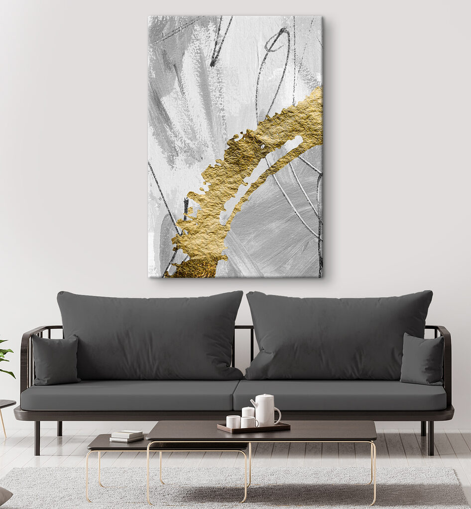 A close up of a painting