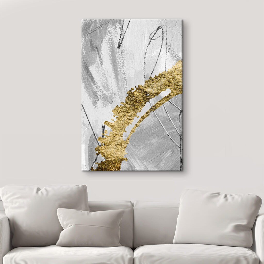 A close up of a painting