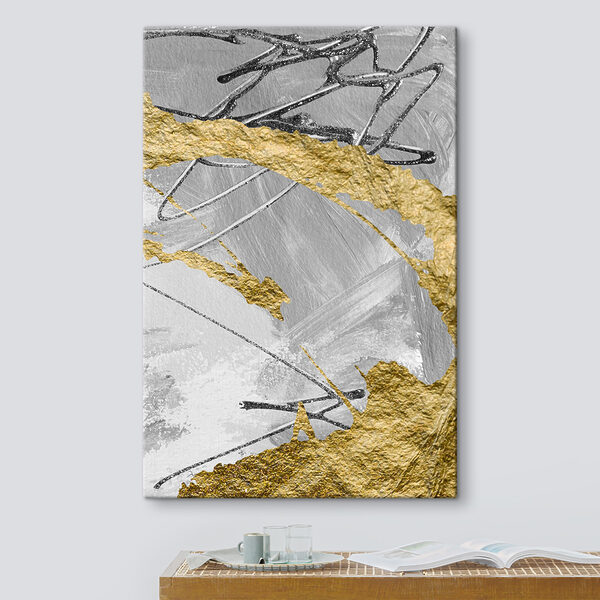 Cuadros Texturas metálicas: la plata se une al amarillo (SKU: s36485) Cuadros Cuadros Texturas metálicas: la plata se une al amarillo (SKU: s36485)
