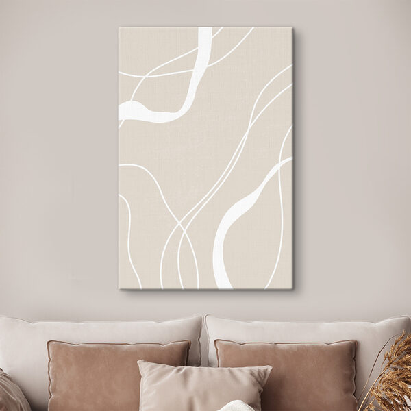 Cuadros Líneas blancas sobre un fondo beige (SKU: s36488) Cuadros Cuadros Líneas blancas sobre un fondo beige (SKU: s36488)