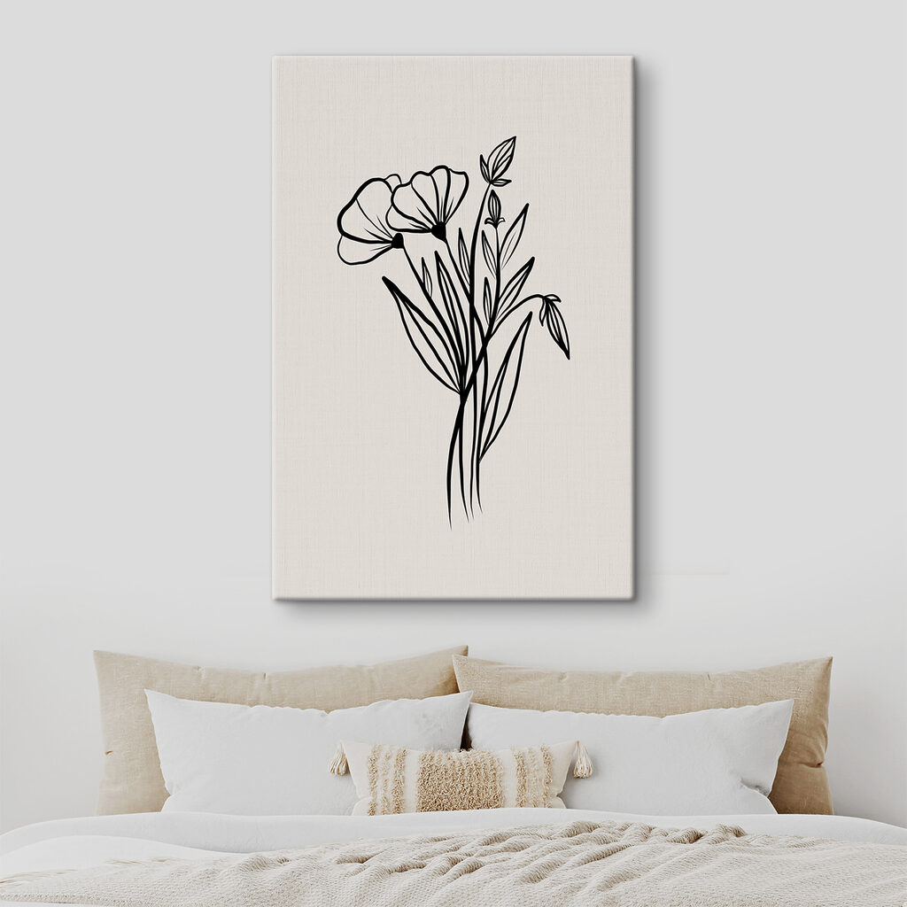 A drawing of flowers and leaves A drawing of flowers and leaves