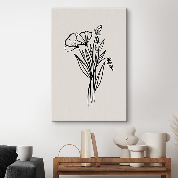 A drawing of flowers and leaves A drawing of flowers and leaves