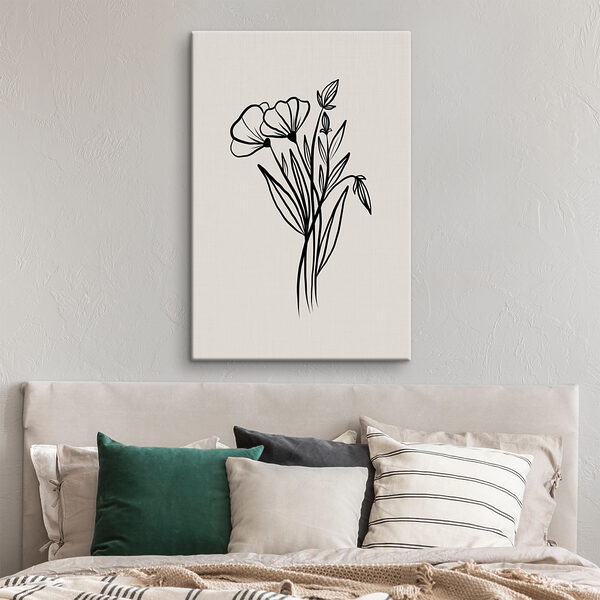 A drawing of flowers and leaves A drawing of flowers and leaves