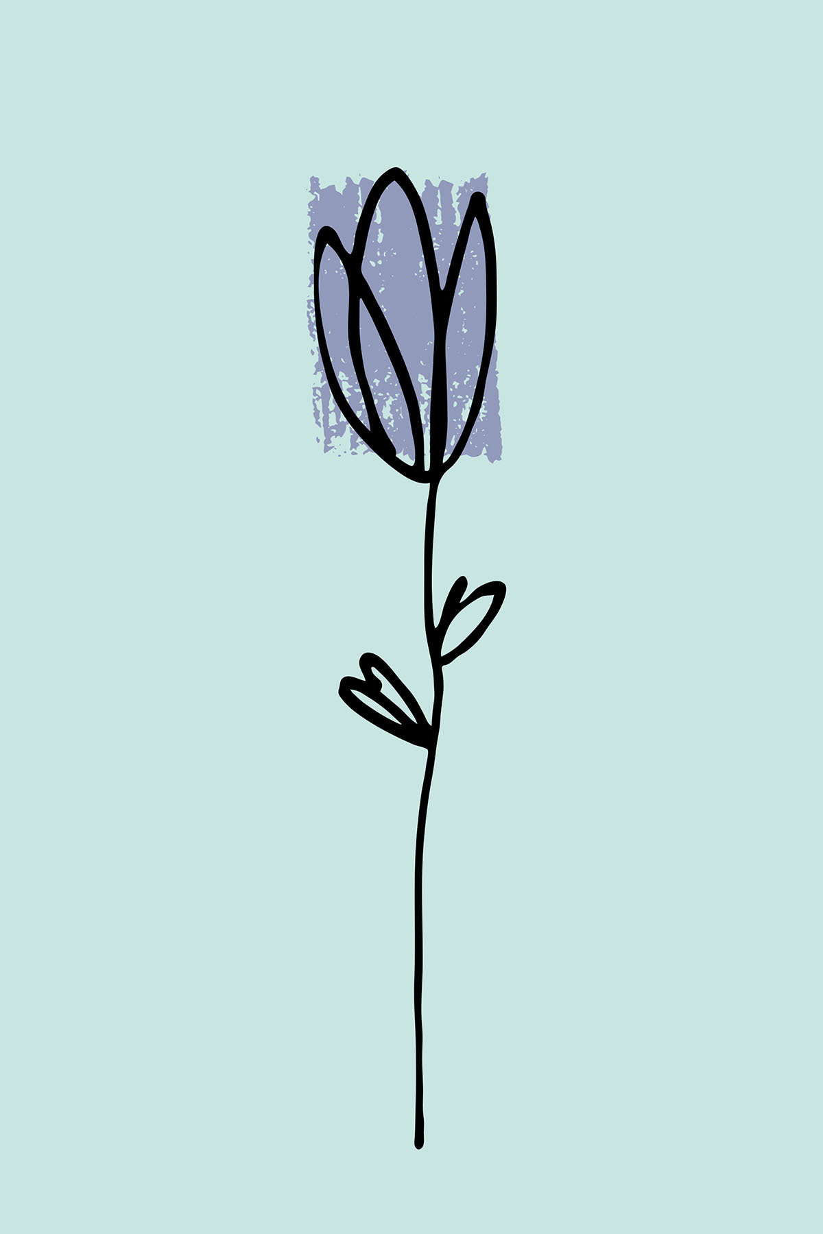 A drawing of a flower