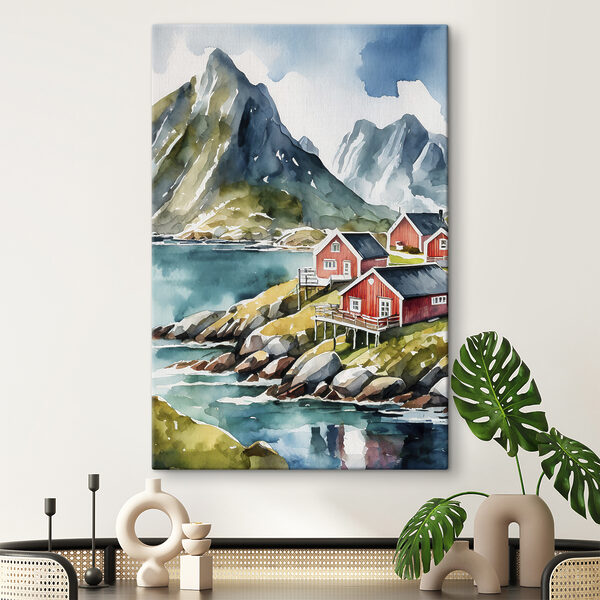 Cuadros Acuarela de unas casas situadas en una colina junto a un cuerpo de agua (SKU: s36678) Cuadros Cuadros Acuarela de unas casas situadas en una colina junto a un cuerpo de agua (SKU: s36678)