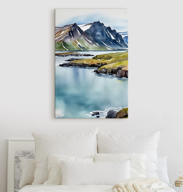 Cuadros Acuarela de un lago y unas montañas (SKU: s36679) Cuadros Cuadros Acuarela de un lago y unas montañas (SKU: s36679)