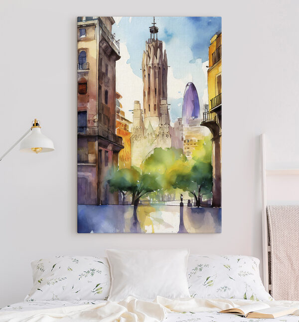 Cuadros Una acuarela de una ciudad (SKU: s36689) Cuadros Cuadros Una acuarela de una ciudad (SKU: s36689)