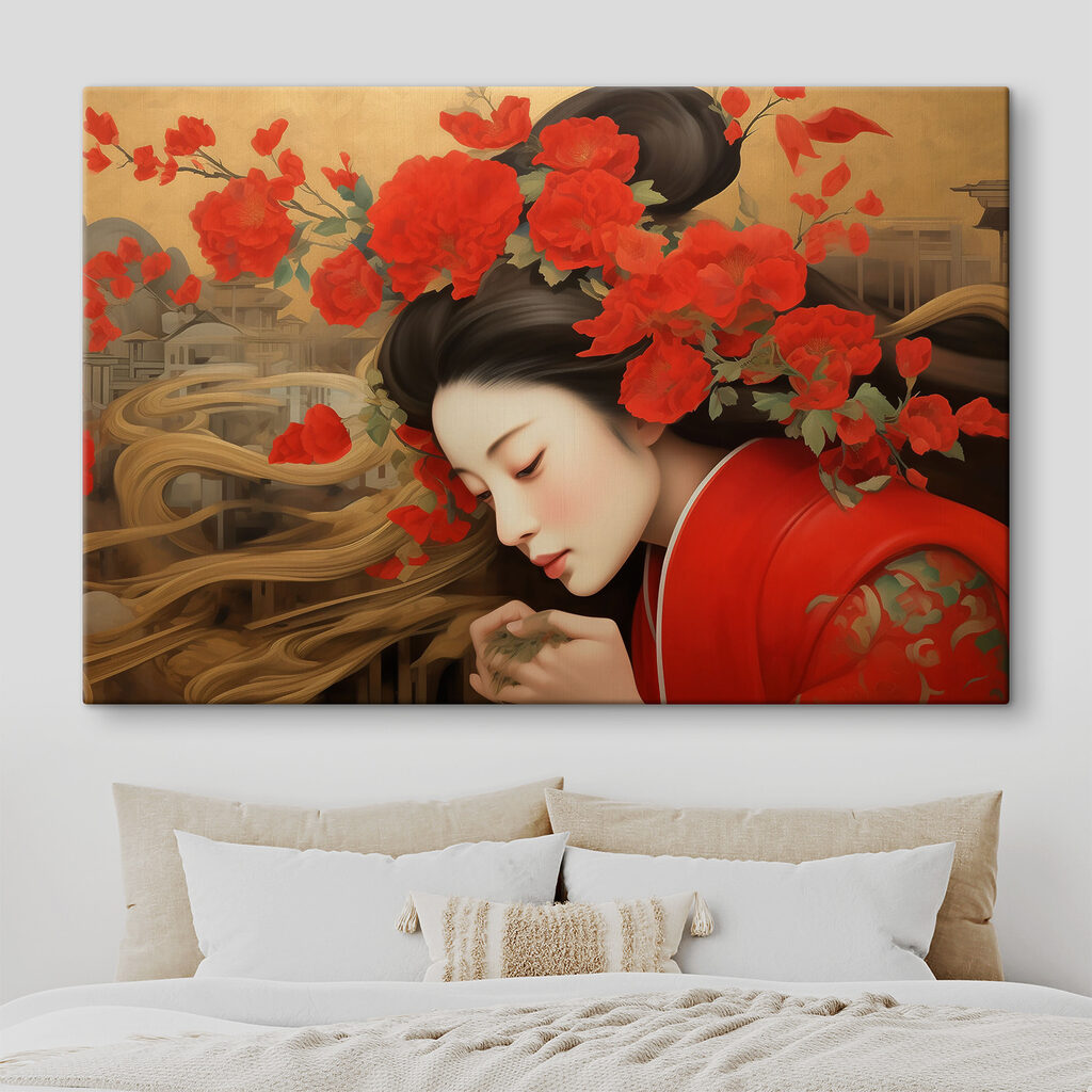 A woman with flowers in her hair