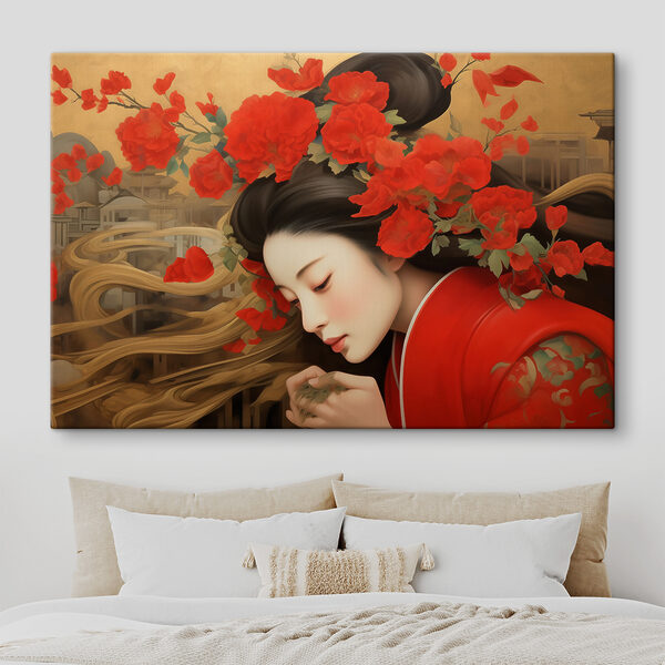 A woman with flowers in her hair