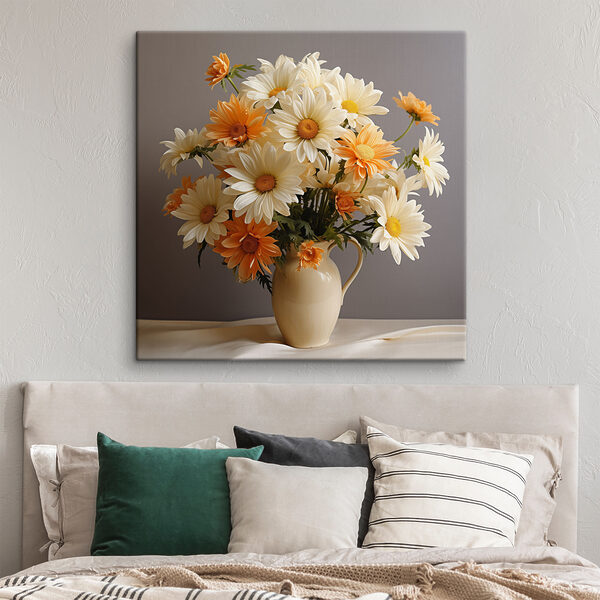Cuadros Cuadros Un jarrón con flores sobre una mesa (SKU: s36812)