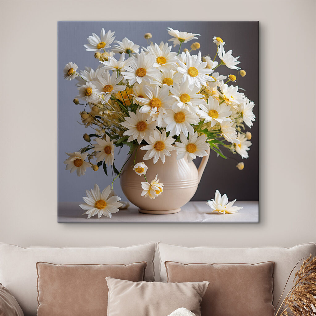 A vase of white flowers