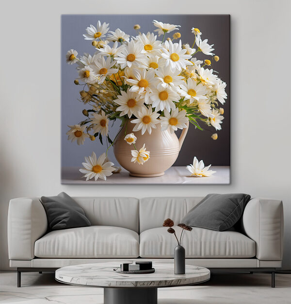 A vase of white flowers