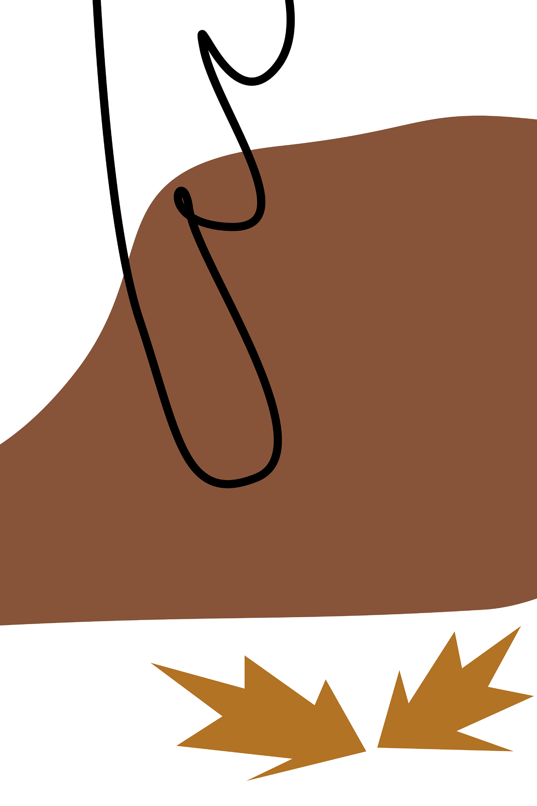 A brown and black drawing