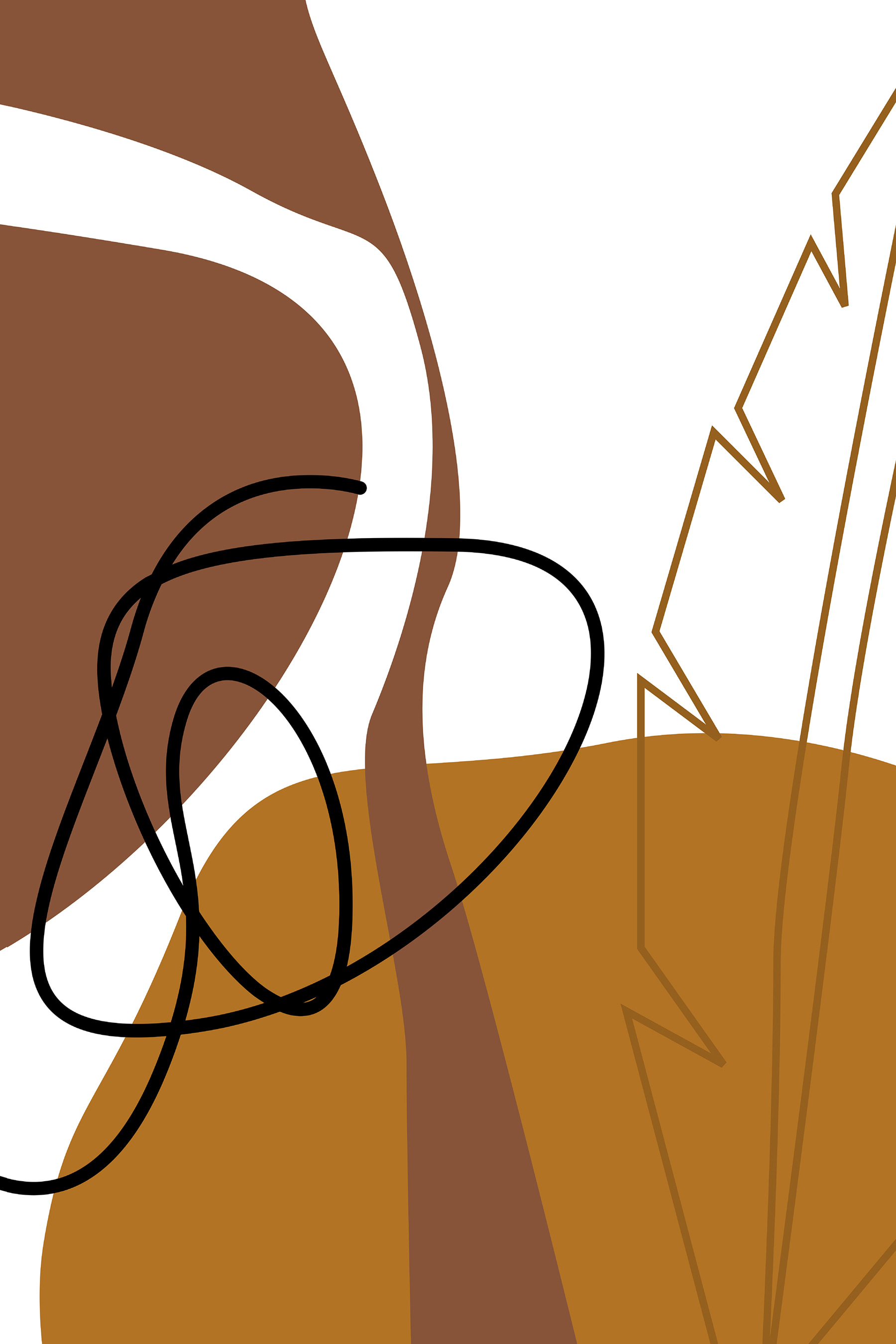 A brown and white art