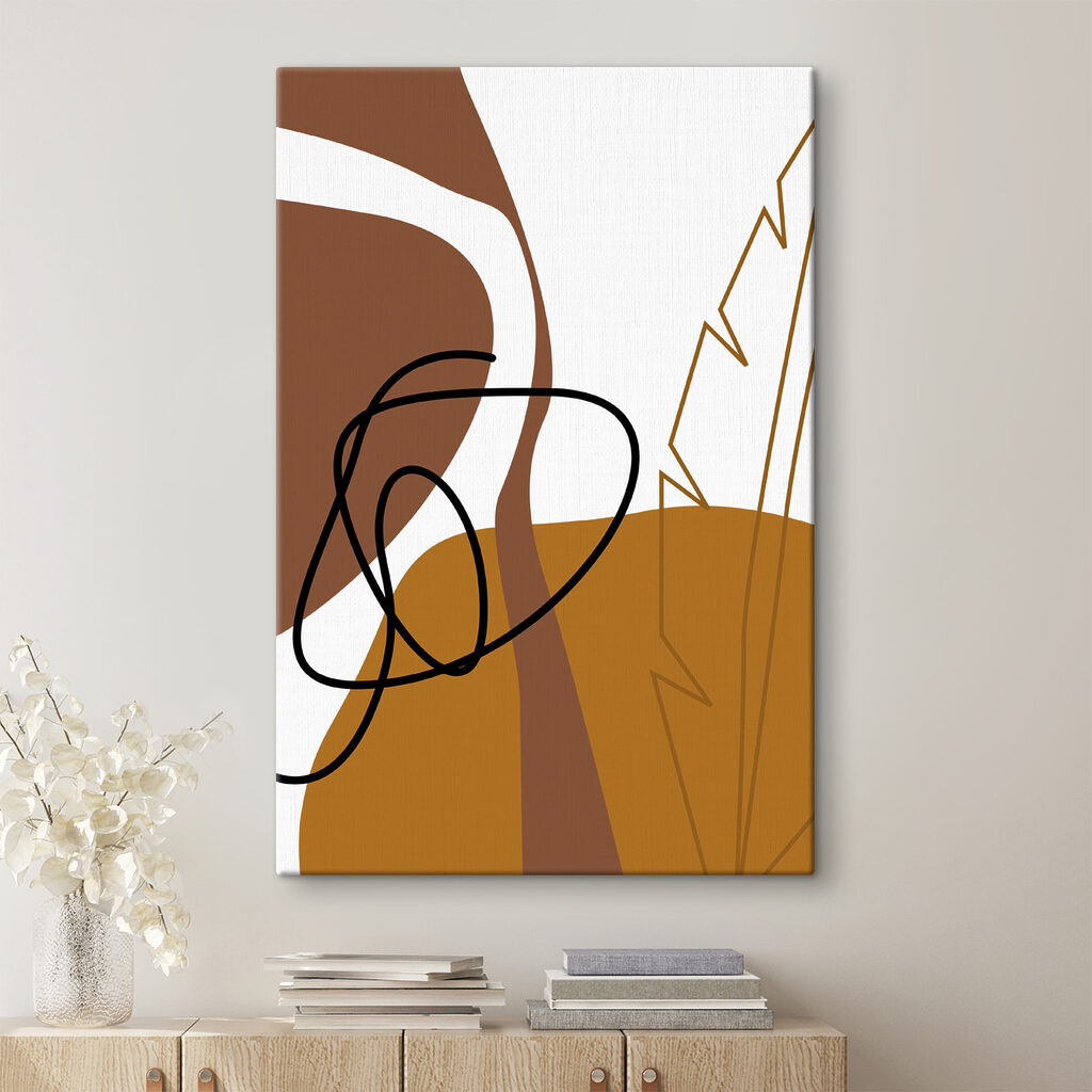 A brown and white art