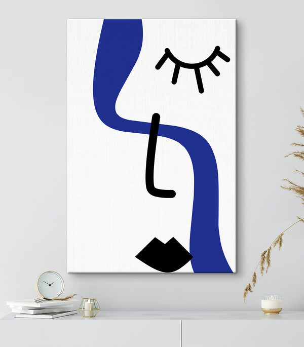 Cuadros Un dibujo en azul y negro de una persona con un sol (SKU: s36787) Cuadros Cuadros Un dibujo en azul y negro de una persona con un sol (SKU: s36787)