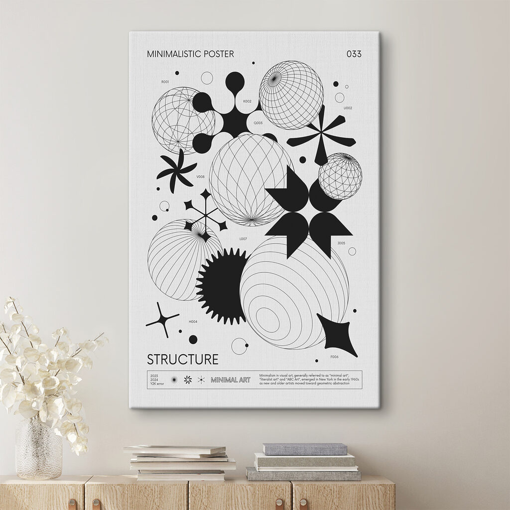 A black and white image of different shapes
