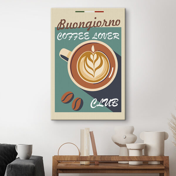 A coffee cup with a latte art on it