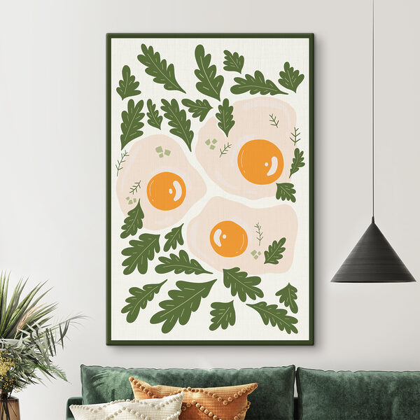 Cuadros Una foto de huevos y hojas