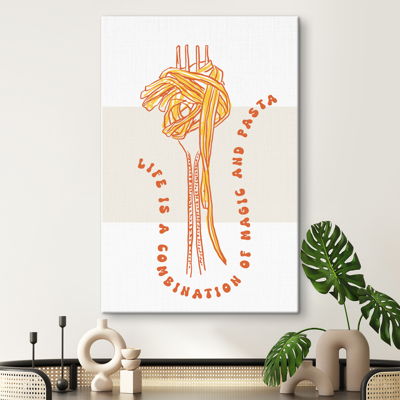 A drawing of pasta on a white background