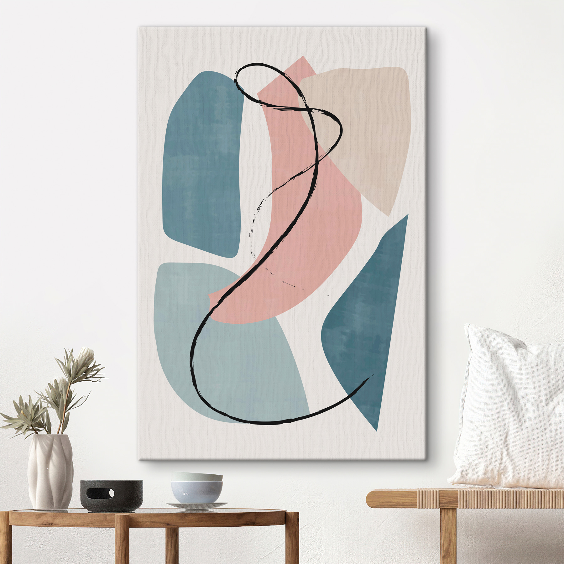 A art piece with a black line