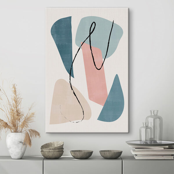 A colorful art piece with black lines