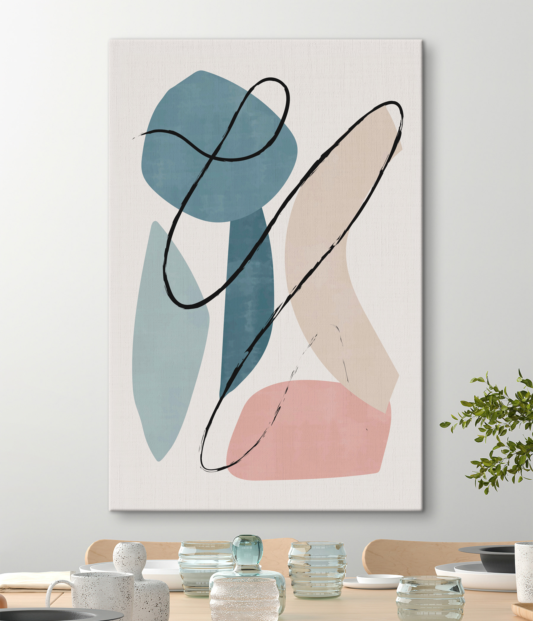 A art piece with different shapes and colors A art piece with different shapes and colors