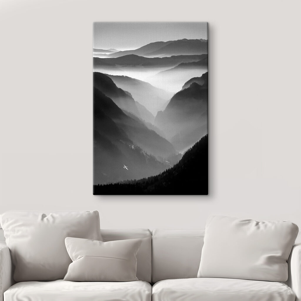 A black and white photo of mountains A black and white photo of mountains