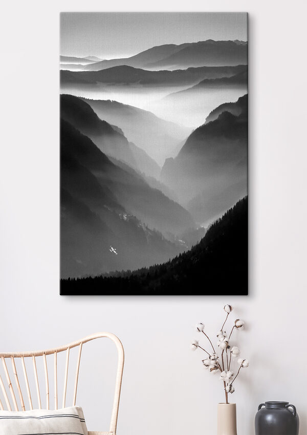 A black and white photo of mountains A black and white photo of mountains