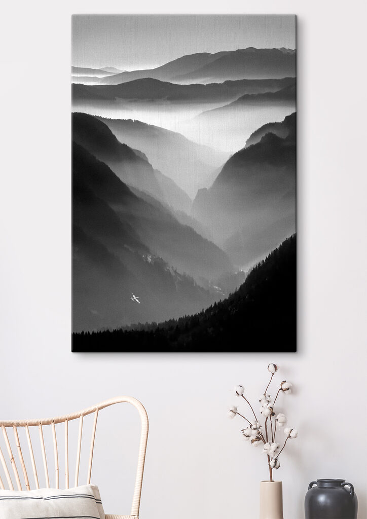 A black and white photo of mountains A black and white photo of mountains