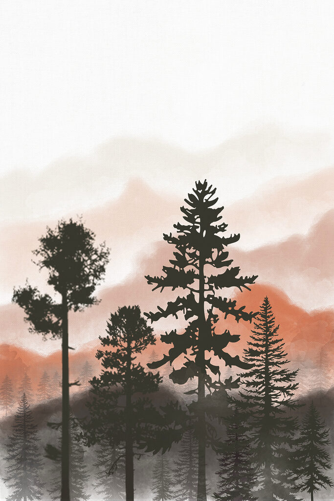 A group of trees in the mountains A group of trees in the mountains