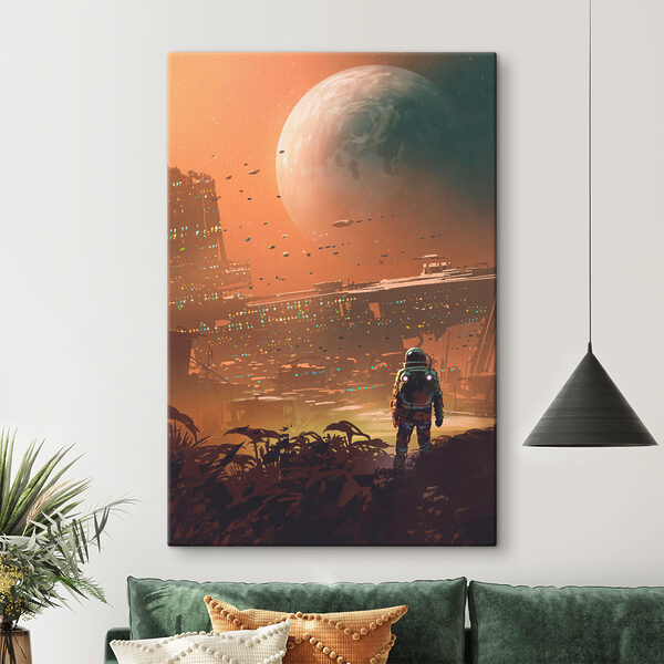 Cuadros Un astronauta paseando por una ciudad (SKU: s37083) Cuadros Cuadros Un astronauta paseando por una ciudad (SKU: s37083)