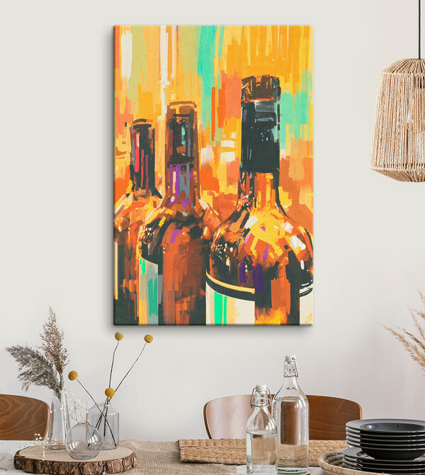 Cuadros Un grupo de botellas sobre un fondo colorido (SKU: s37086) Cuadros Cuadros Un grupo de botellas sobre un fondo colorido (SKU: s37086)