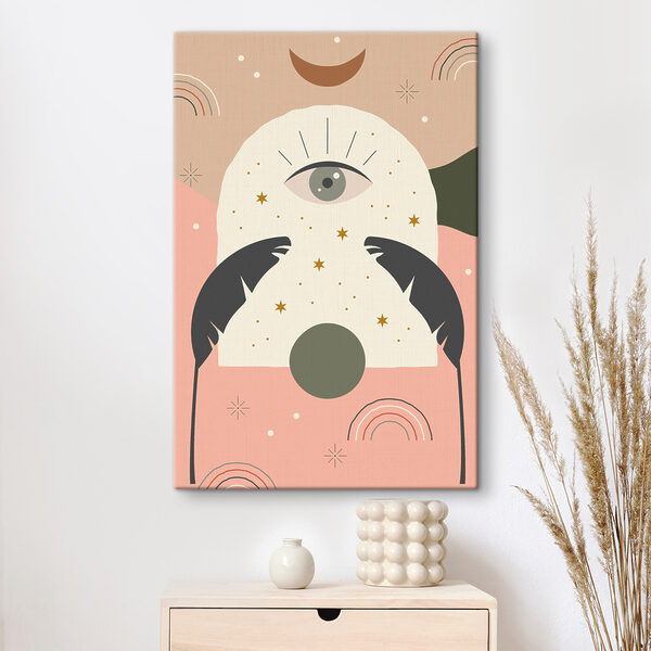 Cuadros Cuadros Un dibujo de un ojo y un círculo con alas (SKU: s37128)