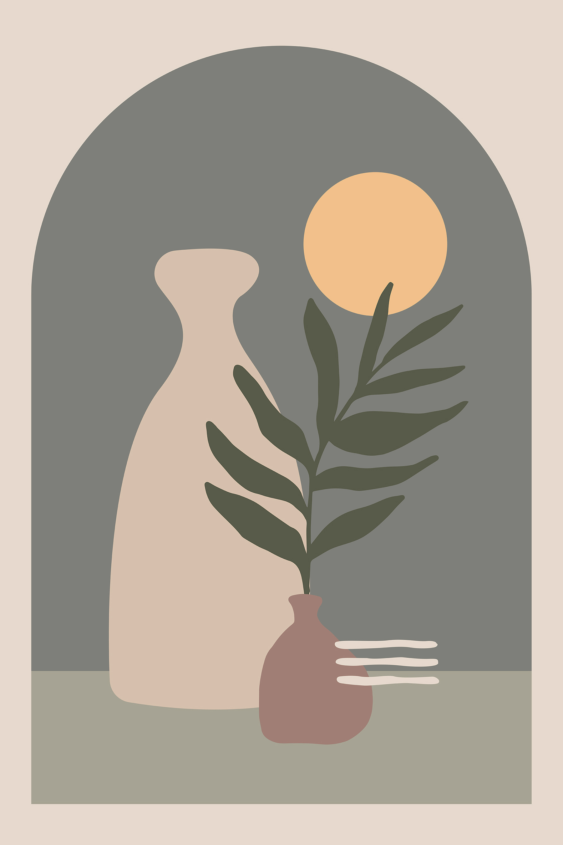 A vase with a plant in it
