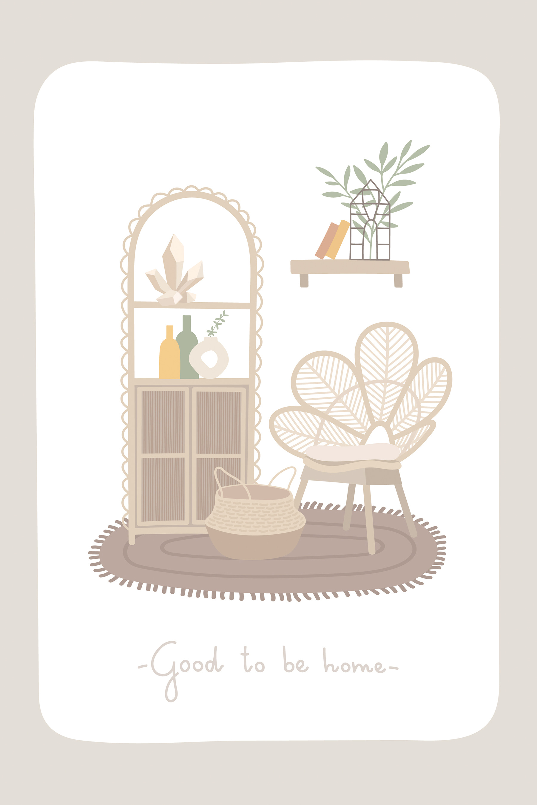 A poster of a room with furniture
