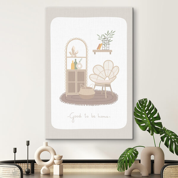 A poster of a room with furniture