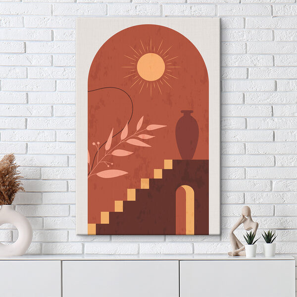 Cuadros Cuadros Un cuadro en el que se ven un jarrón y unas escaleras (SKU: s37140)