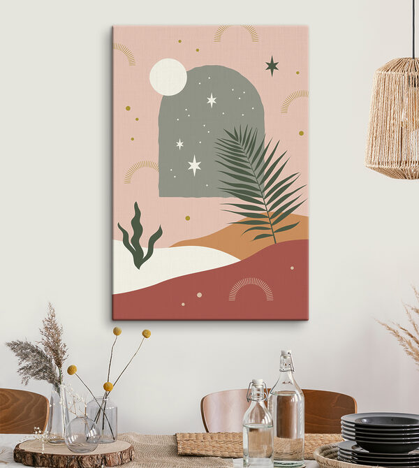 A palm tree leaves and a star
