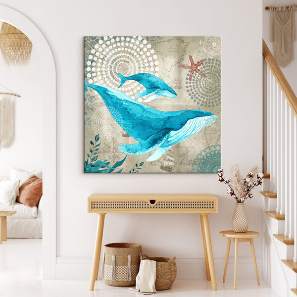A blue whale and a whale A blue whale and a whale