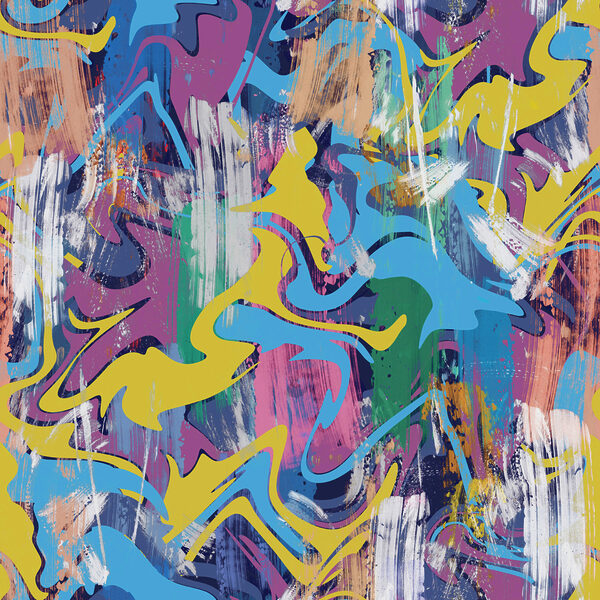 A colorful pattern with brush strokes