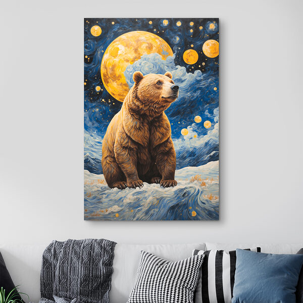 Cuadros Un oso sentado en la nieve (SKU: s37113) Cuadros Cuadros Un oso sentado en la nieve (SKU: s37113)