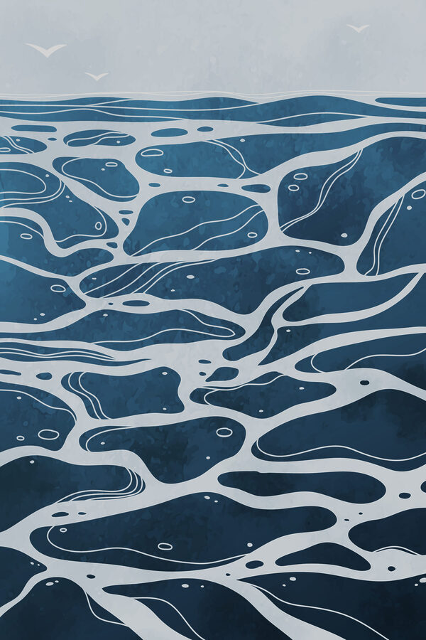 A blue and white water surface A blue and white water surface